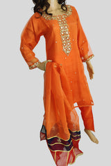 3 Piece Embroidered Organza Suit