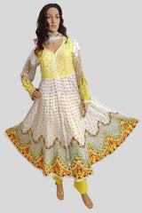 3 Piece Embroidered Net Dress