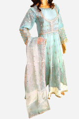 3 Piece Embroidered Organza Maxi/Frock Dress Suit