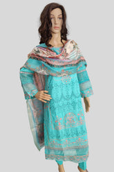 3 Piece Embroidered Chikan Kaari Suit