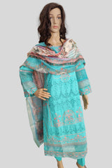 3 Piece Embroidered Chikan Kaari Suit