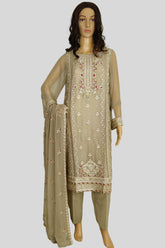3 Piece Embroidered Chiffon Suit