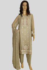 3 Piece Embroidered Chiffon Suit