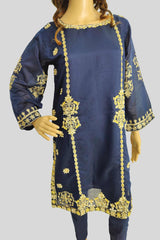 3 Piece Embroidered Paper Cotton Suit