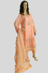3 Piece Embroidered Chiffon Suit