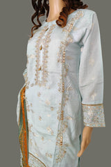 3 Piece Embroidered Loras Jacquard Suit