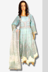 3 Piece Embroidered Organza Maxi/Frock Dress Suit