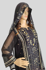 3 Piece Embroidered Chiffon Suit