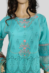 3 Piece Embroidered Chikan Kaari Suit