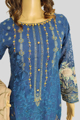 3 Piece Embroidered Chiffon Suit