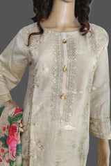 3 Piece Embroidered Loras Jacquard Suit