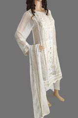 3 Piece Embroidered Chiffon Suit