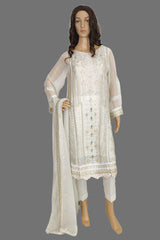 3 Piece Embroidered Chiffon Suit