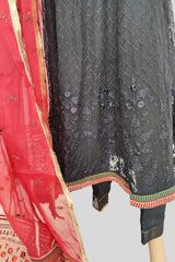 3 Piece Embroidered Chiffon Frock/Maxi