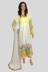 3 Piece Embroidered Net Dress