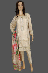 3 Piece Embroidered Loras Jacquard Suit