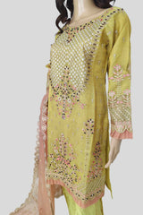 3 Piece Embroidered Khaadi Net Suit