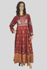 3 Piece Embroidered Chiffon/Cotton Dress