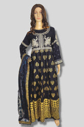 3 Piece Embroidered Chiffon/Cotton Dress