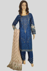 3 Piece Embroidered Chiffon Suit