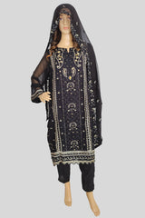 3 Piece Embroidered Chiffon Suit