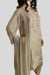 3 Piece Embroidered Chiffon Suit