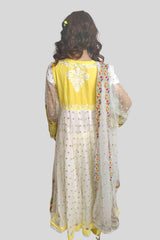 3 Piece Embroidered Net Dress