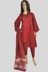 3 Piece Embroidered Cotton/Lawn suit