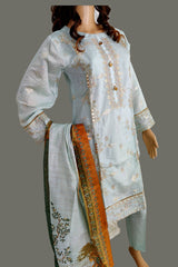 3 Piece Embroidered Loras Jacquard Suit