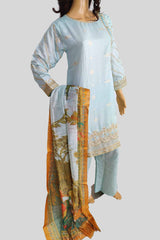 3 Piece Embroidered jaquard suit