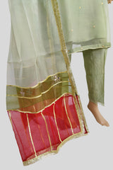 3 Piece Embroidered Organza Suit