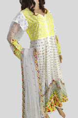 3 Piece Embroidered Net Dress