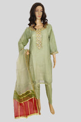 3 Piece Embroidered Organza Suit