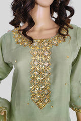 3 Piece Embroidered Organza Suit