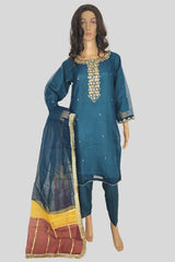 3 Piece Embroidered Organza Suit