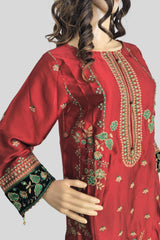 1 Piece Embroidered Silk Kurta