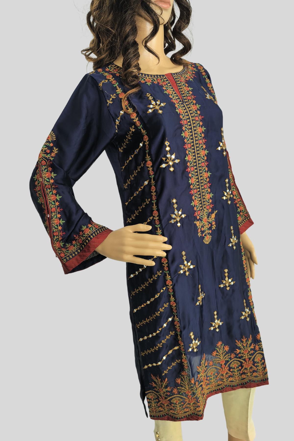 1 Piece Embroidered Silk kurta