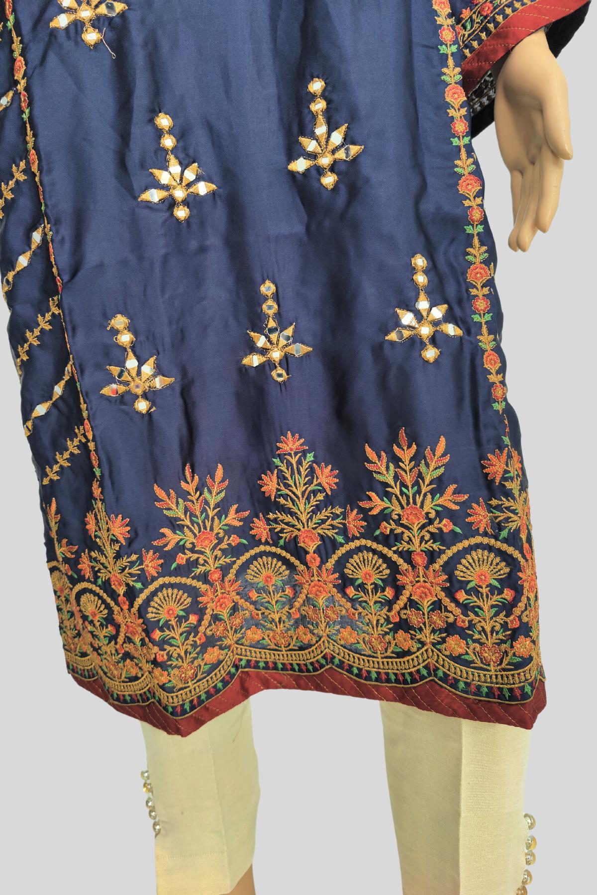 1 Piece Embroidered Silk kurta
