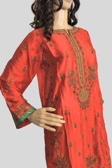 1 Piece Embroidered Silk Kurta