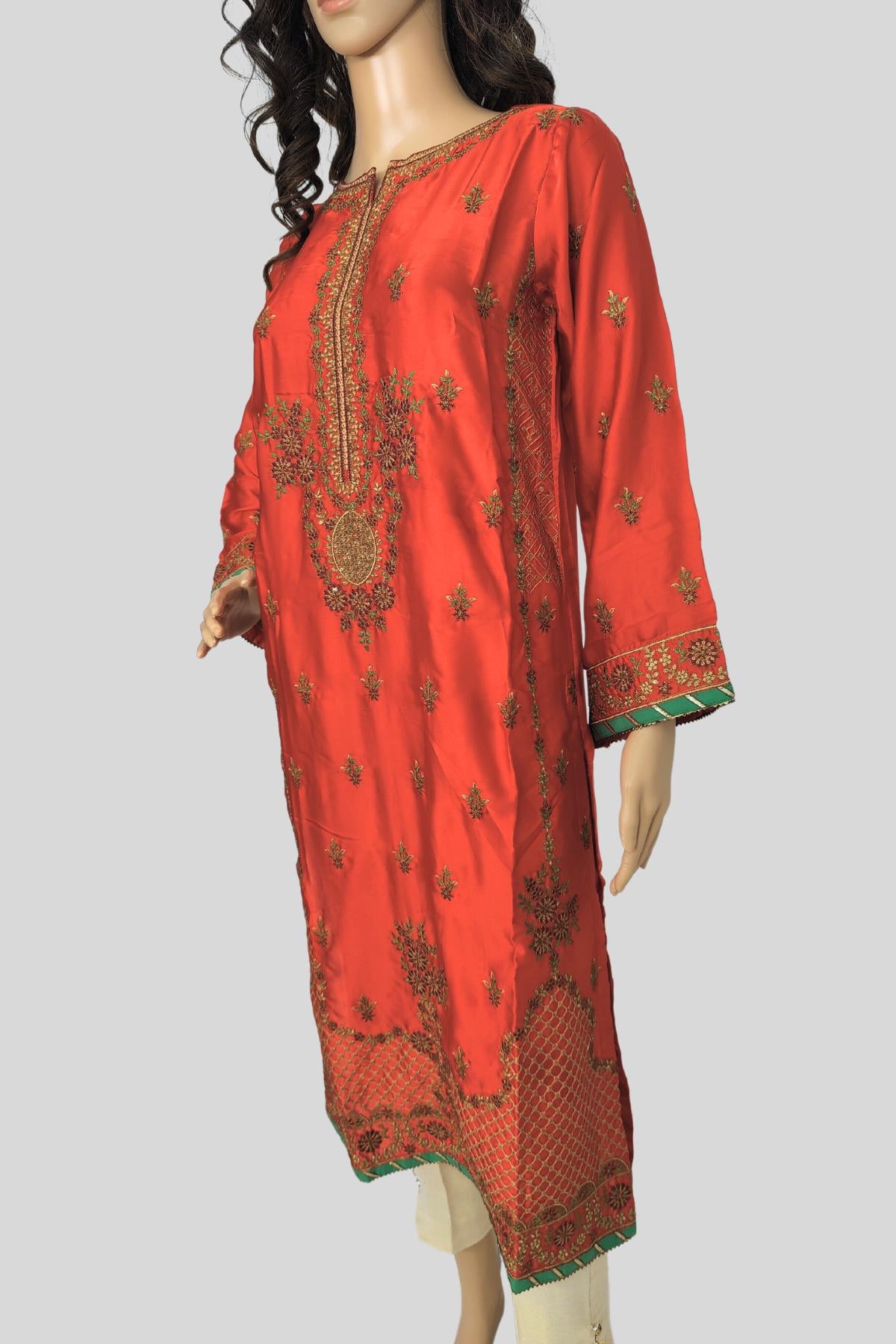 1 Piece Embroidered Silk Kurta