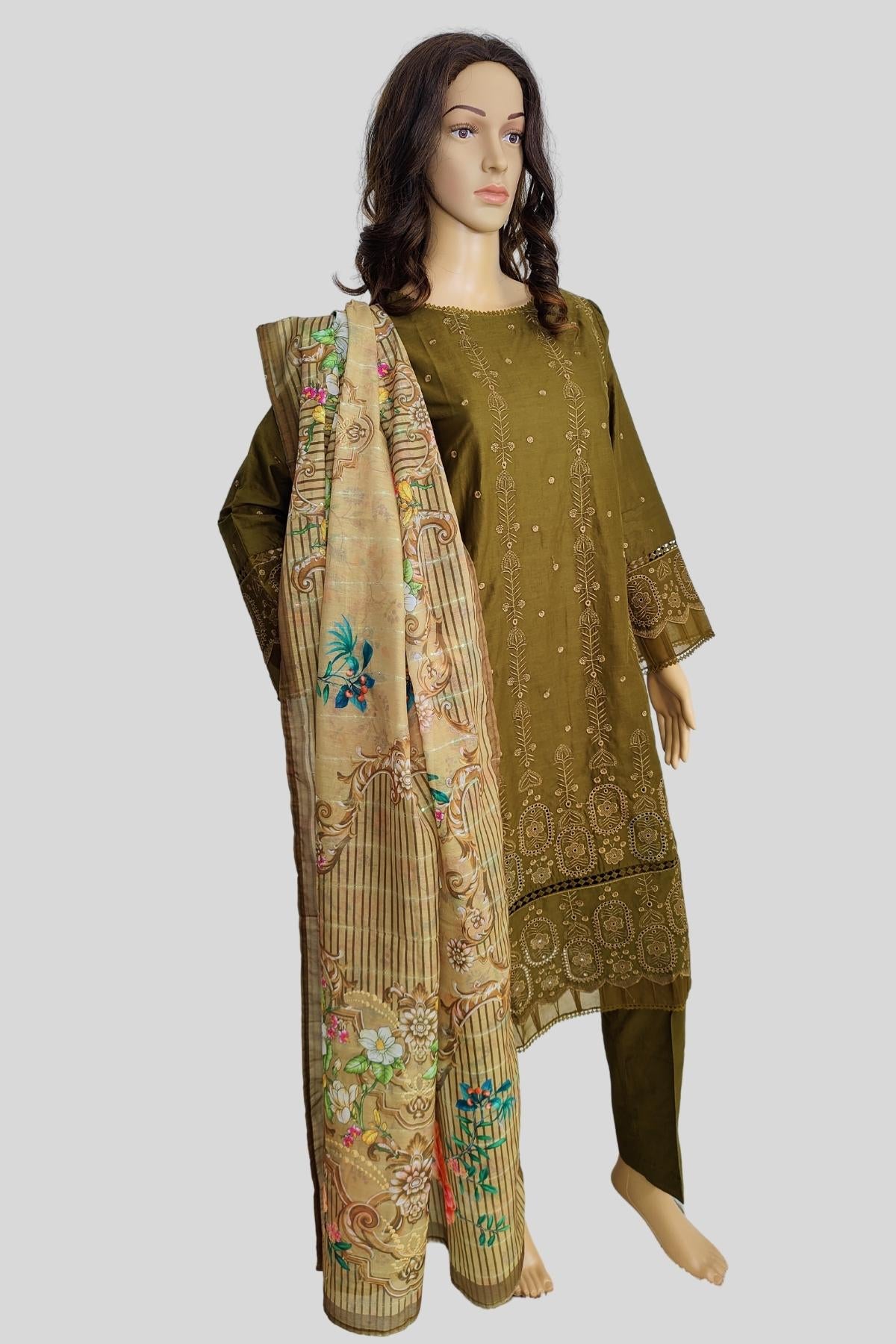 3 Piece Chikan Kaari Suit