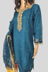 3 Piece Embroidered Organza Suit