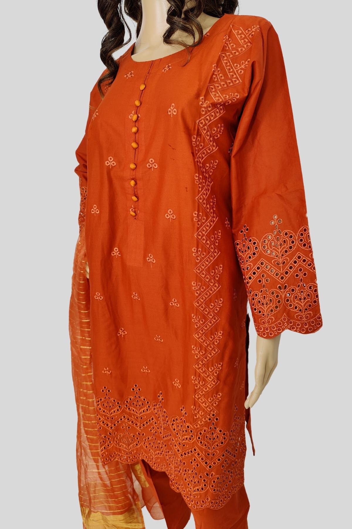 3 Piece Chikan Kaari Suit