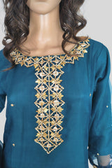 3 Piece Embroidered Organza Suit