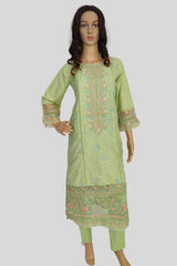 3 Piece Embroidered Chikan Kaari Suit