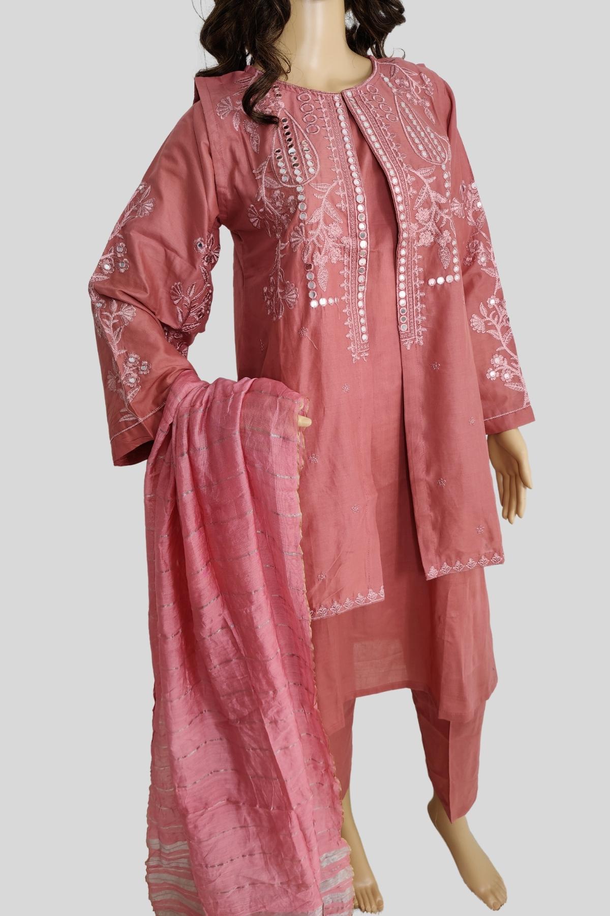 3 Piece Embroidered Lawn/Cotton Suit
