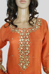 3 Piece Embroidered Organza Suit