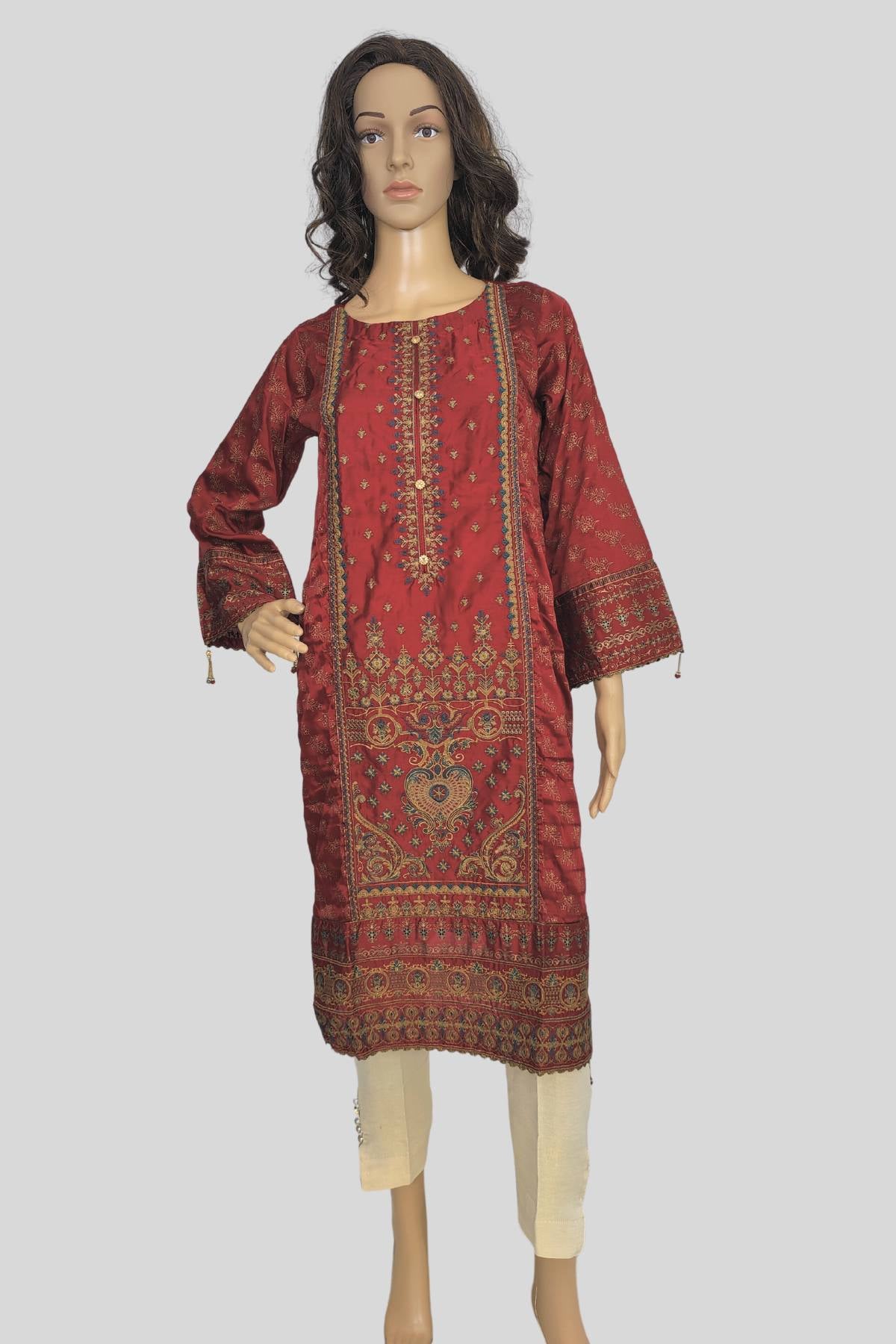 1 Piece Embroidered Silk Shirt/Kurta