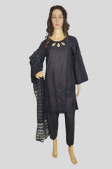 3 Piece Embroidered Cotton Suit