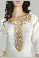 3 Piece Embroidered Organza Suit